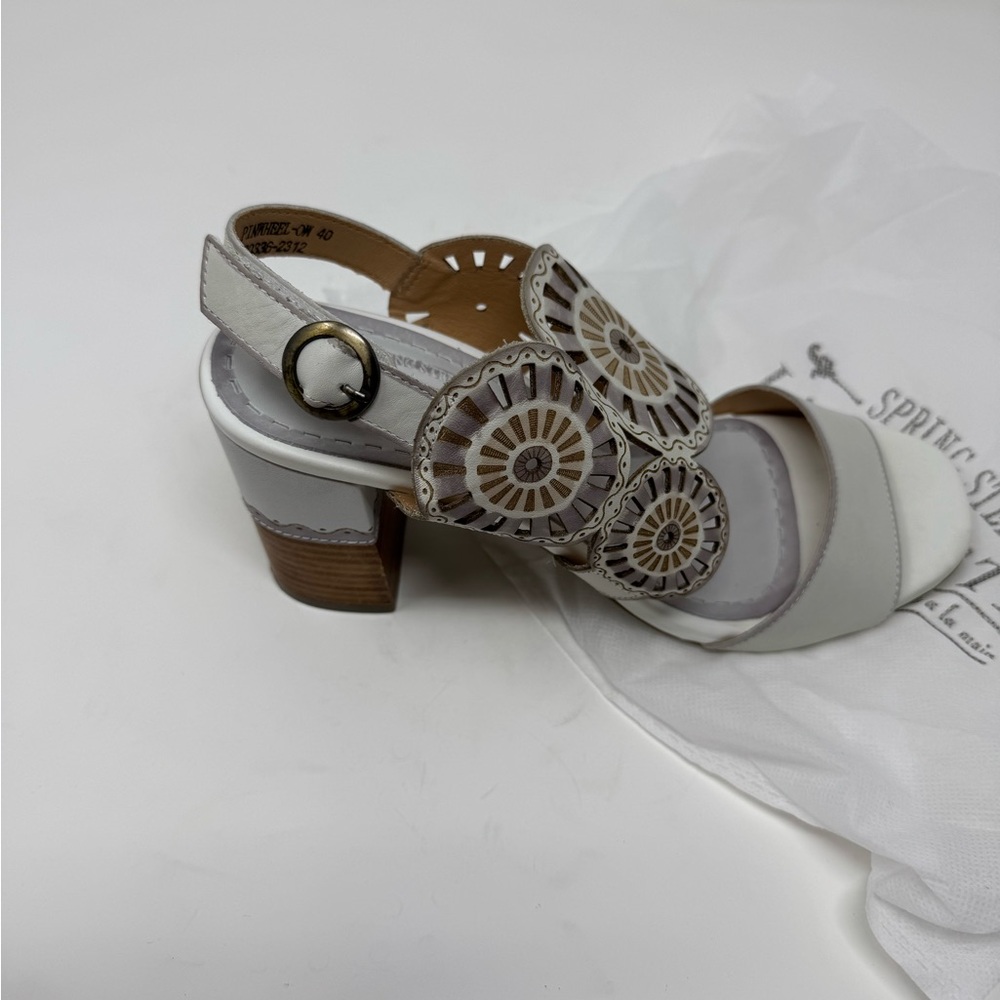 Spring Step off white Sandals with Laser-Cut Detailing - Picture 2 of 10